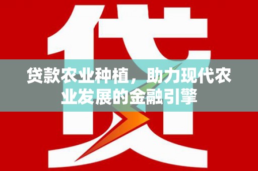 宝兴贷款农业种植，助力现代农业发展的金融引擎