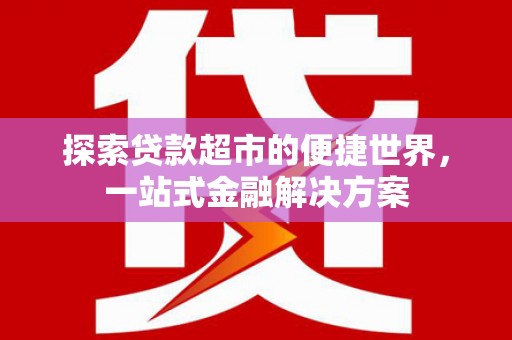 宝兴探索贷款超市的便捷世界，一站式金融解决方案