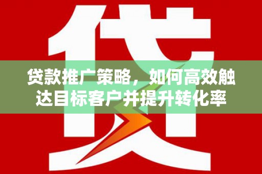 宝兴贷款推广策略，如何高效触达目标客户并提升转化率
