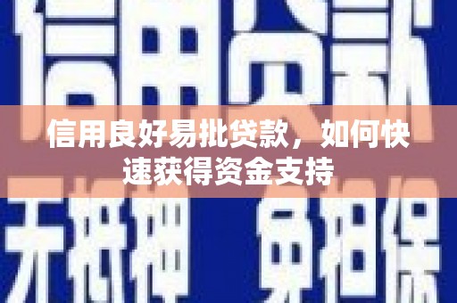 宝兴信用良好易批贷款，如何快速获得资金支持